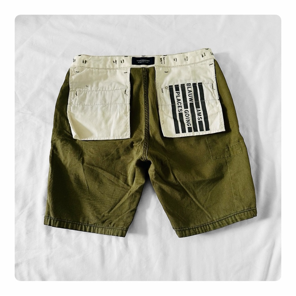 ★ Scotch & Soda Amsterdam Couture Cargo Shorts - Green ★ - Picture 16 of 17